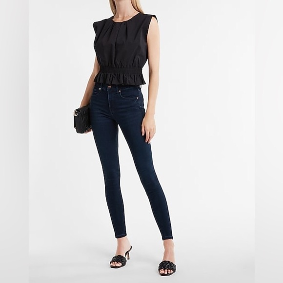 Express EXP Supersoft Legging Mid Rise - Stretchy Dark Blue - Size 4R 4 R Skinny - Picture 1 of 7